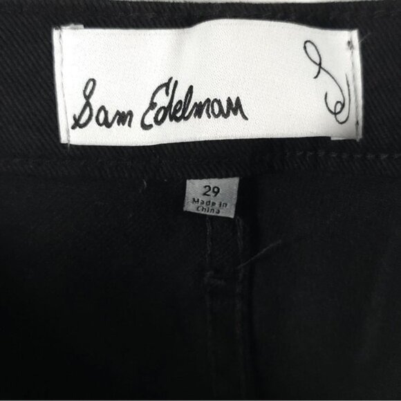 NWT Sam Edelman Black Coated Bay Flare Trouser Jeans 30214483-248 Size 29 - Picture 9 of 16